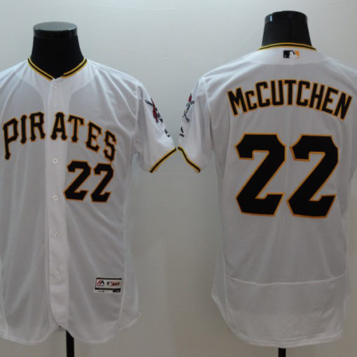 Pittsburgh Pirates White Home Authentic Flex Base Jersey by Majestic