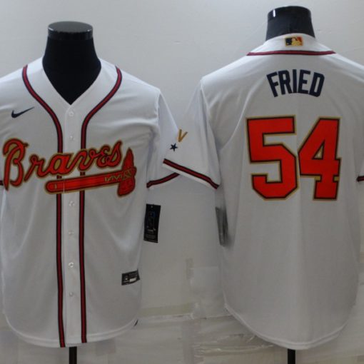 Majestic Atlanta Braves MAX FRIED 2021 World Series Baseball Jersey WHITE