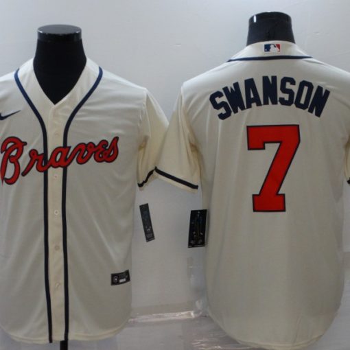 Dansby Swanson Atlanta Braves Alternate Navy Baseball Player