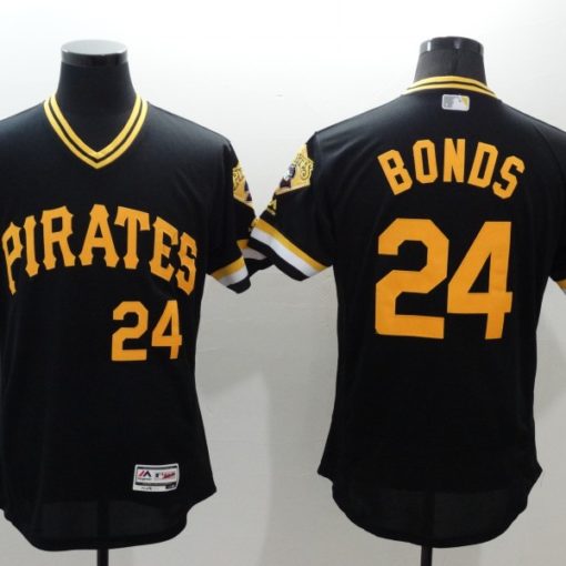 Barry Bonds #24 Pittsburgh Pirates Black 1982 Cooperstown