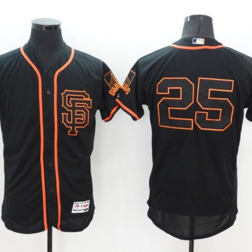 Buster Posey #28 San Francisco Giants Majestic Black/Orange Men's Jersey