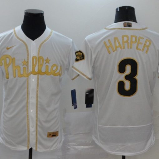 Bryce Harper Black & Gold Philadelphia Phillies Baseball Jersey