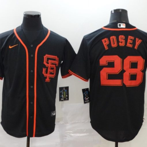 Buster Posey #28 San Francisco Giants Orange Alternate Flex Base