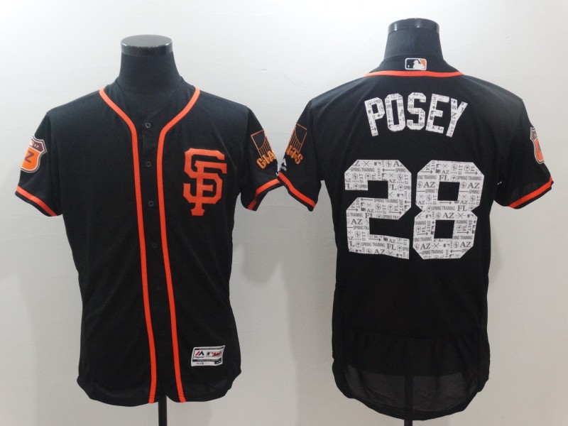 Buster Posey #28 San Francisco Giants Black Fashion Flex Base Jersey -  Cheap MLB Baseball Jerseys