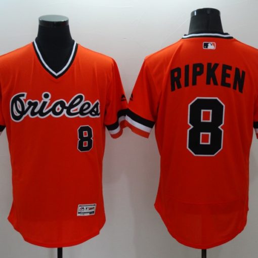 Men's Nike Cal Ripken Jr. Orange Baltimore Orioles Alternate Cooperstown  Collection Player Jersey