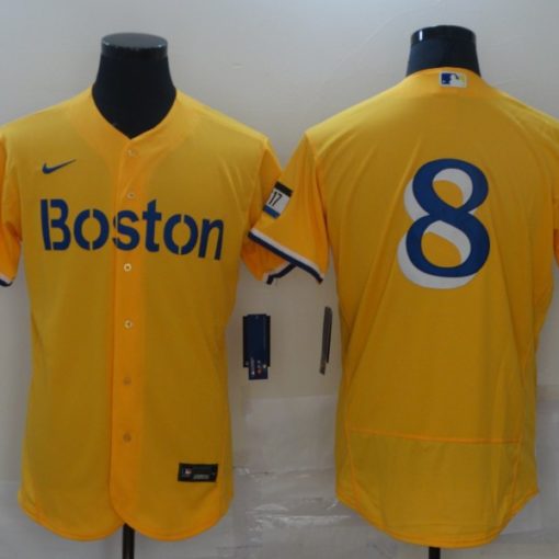 Yellow Nike MLB Boston Red Sox City Connect Shirt
