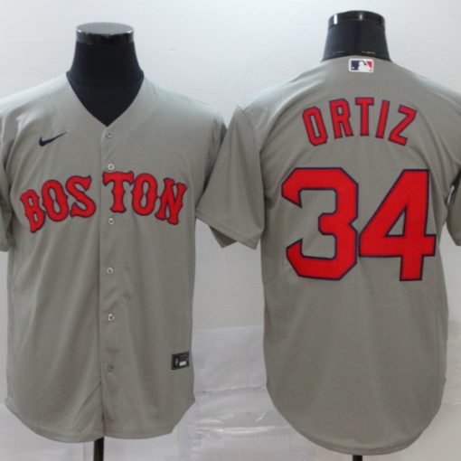 Boston Red Sox David Ortiz #34 Nike Men's Gray Road Official MLB