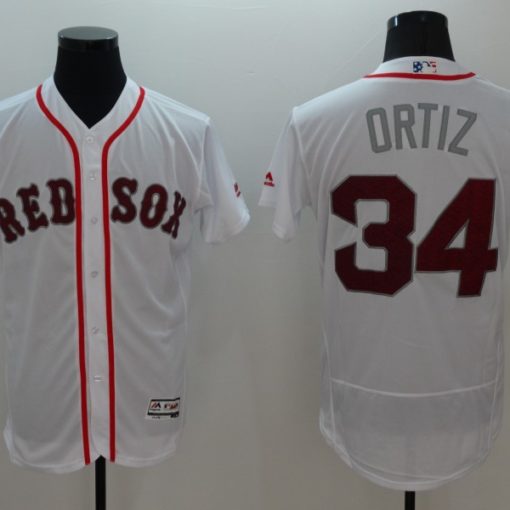 Men's Majestic Boston Red Sox #34 David Ortiz Authentic White Home