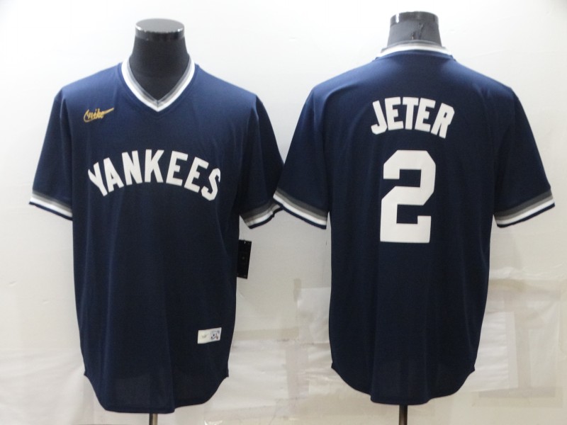 Men's Derek Jeter Navy/White New York Yankees Cooperstown