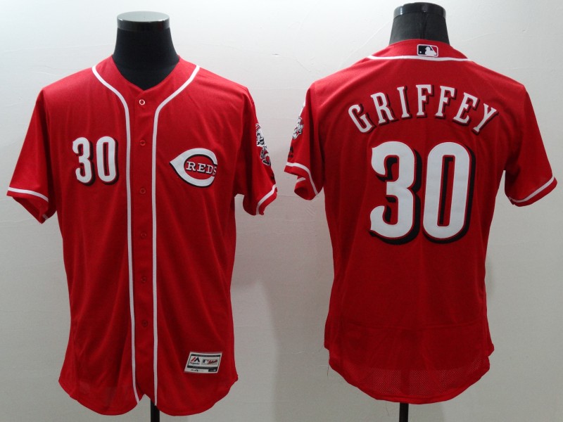 Ken Griffey Jr. #30 Cincinnati Reds Red Alternate Flex Base Jersey - Cheap  MLB Baseball Jerseys