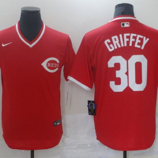 Ken Griffey Jr 30 Cincinnati Reds 2020 Majestic Team Red Jersey