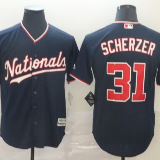 Washington Nationals T Shirt Jersey Max Scherzer #31 Mens Large Majestic MLB