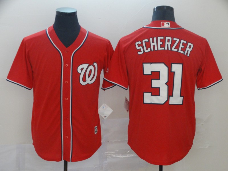 Max Scherzer #31 Washington Nationals Red Alternate Jersey - Cheap