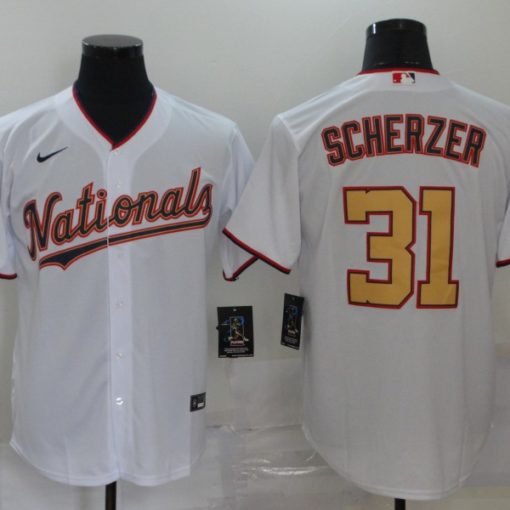 Max Scherzer Washington Nationals Nike Women's 2019 Gold