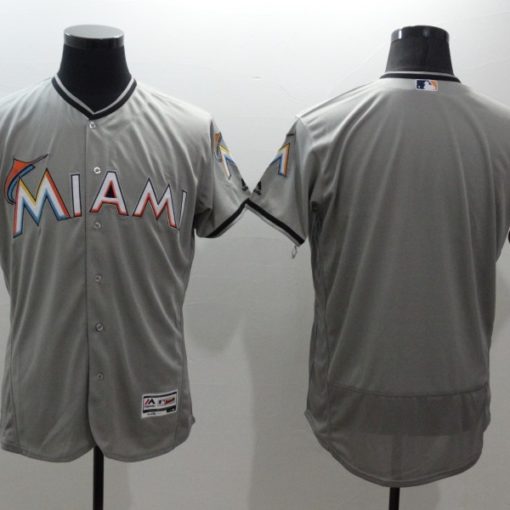 Men's Miami Marlins Majestic Gray 2019 Official Cool Base Jersey