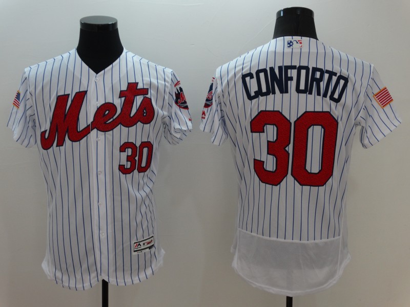 Michael Conforto #30 New York Mets White Home Flex Base Jersey