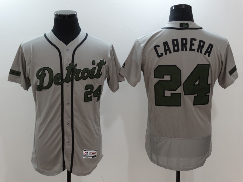 Miguel Cabrera #24 Detroit Tigers Gray Camo Flex Base Jersey