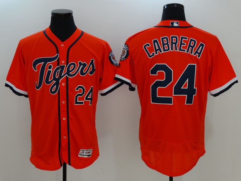 Miguel Cabrera #24 Detroit Tigers Orange Flex Base Jersey - Cheap