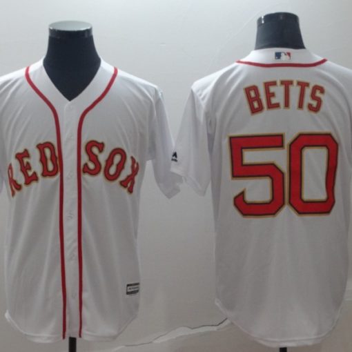 Women's Majestic Boston Red Sox #50 Mookie Betts Authentic Blue