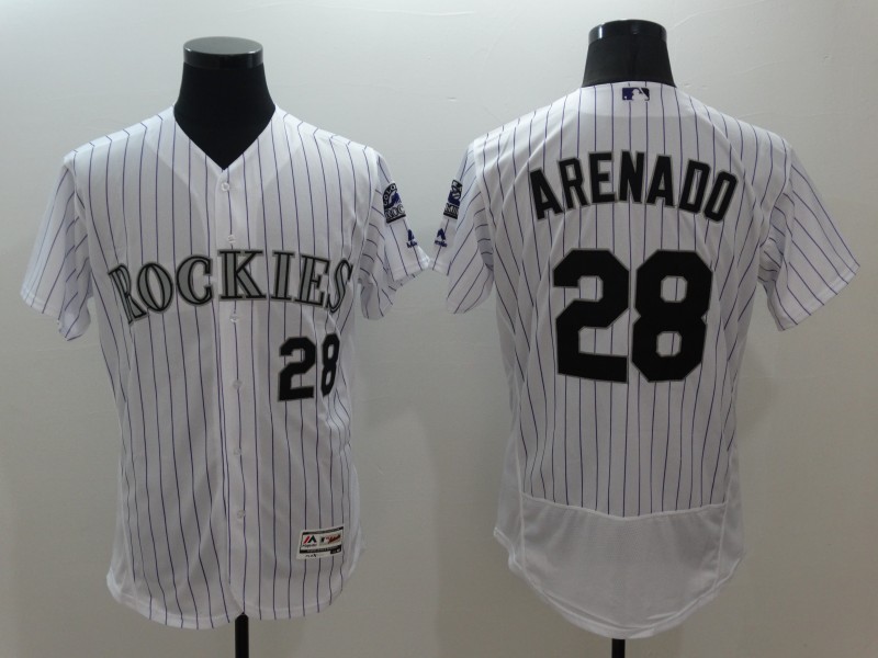 Nolan Arenado #28 Colorado Rockies White Flex Base Jersey - Cheap MLB  Baseball Jerseys