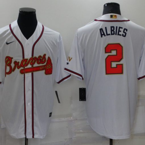 Ozzie Albies Atlanta Braves Majestic Alternate Official Cool Base Player  Jersey - Cream