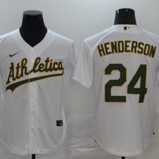 Rickey Henderson #24 Oakland Athletics M& Ness Gold Cooperstown