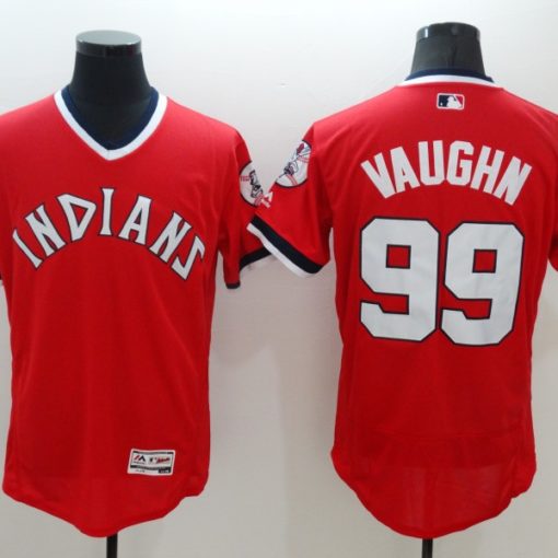 Ricky Vaughn #99 Cleveland Indians Red 1974 Turn Back The Clock Flex Base  Jersey - Cheap MLB Baseball Jerseys