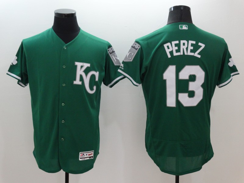 Salvador Perez #13 Kansas City Royals Green Flex Base Jersey - Cheap MLB  Baseball Jerseys