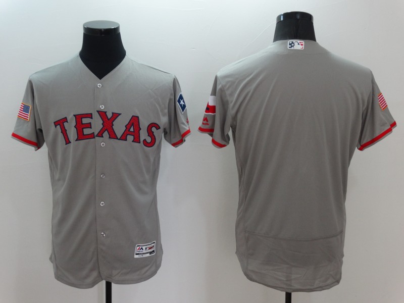Texas Rangers Gray Red Flex Base Jersey - Cheap MLB Baseball Jerseys