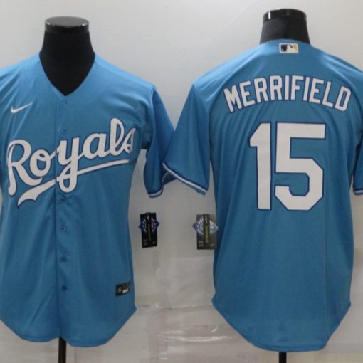 Authentic Kansas City Royals #15 Whit Merrifield STITCHED MLB Baseball  Jersey KC