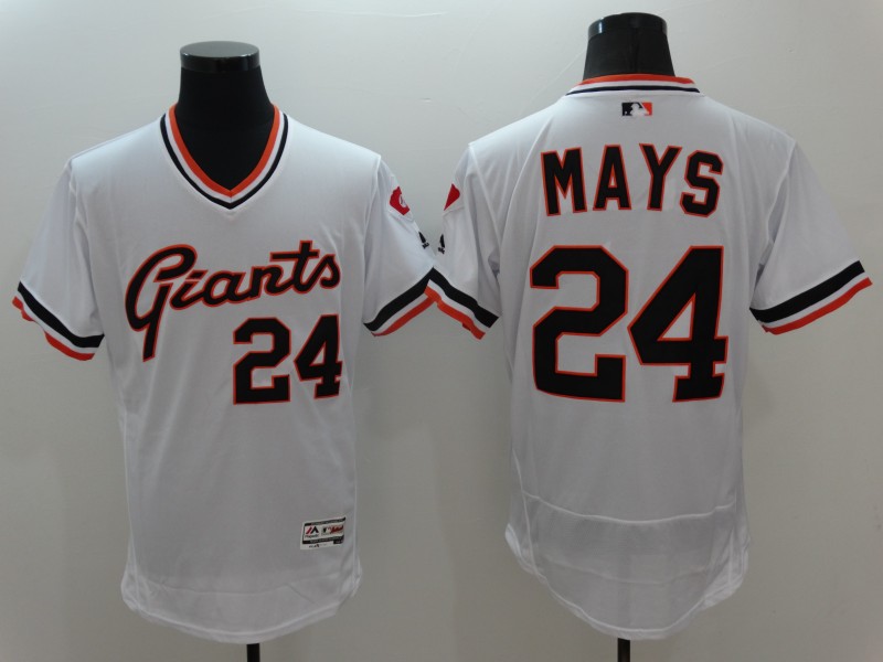 Willie Mays #24 San Francisco Giants White Throwback Flex Base Jersey -  Cheap MLB Baseball Jerseys