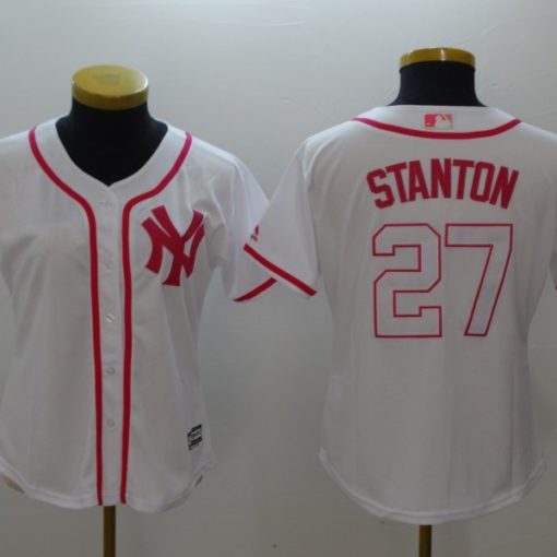 Nike Youth New York Yankees Giancarlo Stanton #27 White Cool Base