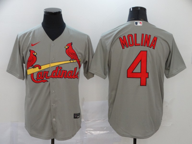 Louis Cardinals #4 Yadier Molina Black Gold Stitched MLB Jersey in