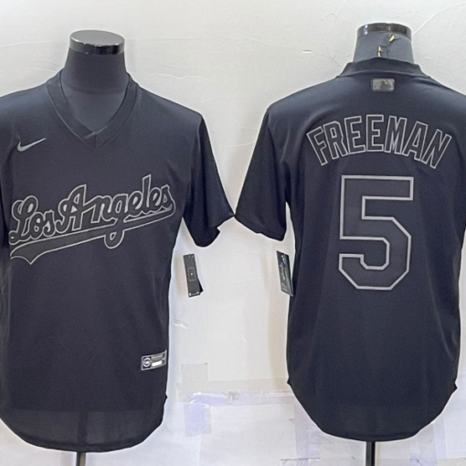 Los Angeles Dodgers Freddie Freeman Black White Fashion Replica Jersey