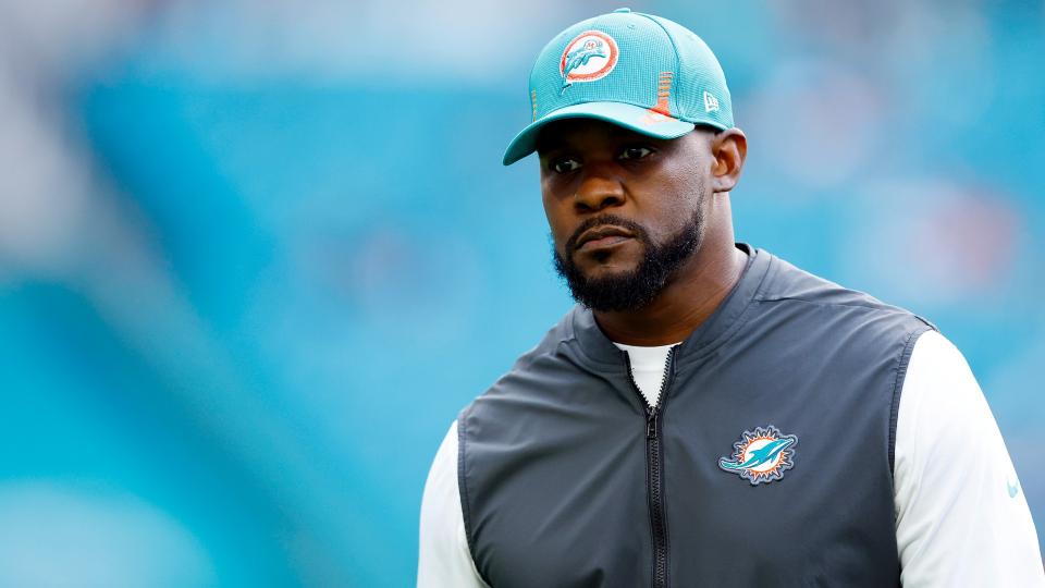 Did Dolphins pay Brian Flores to tank? NFL invest atlanta braves jersey  chipper jones igation finds 'differing recollections' on Stephen Ross'  alleged $100,000 offer -Buy Vintage Sports Apparel, Cheap Men NBA T-shirts ,Replica