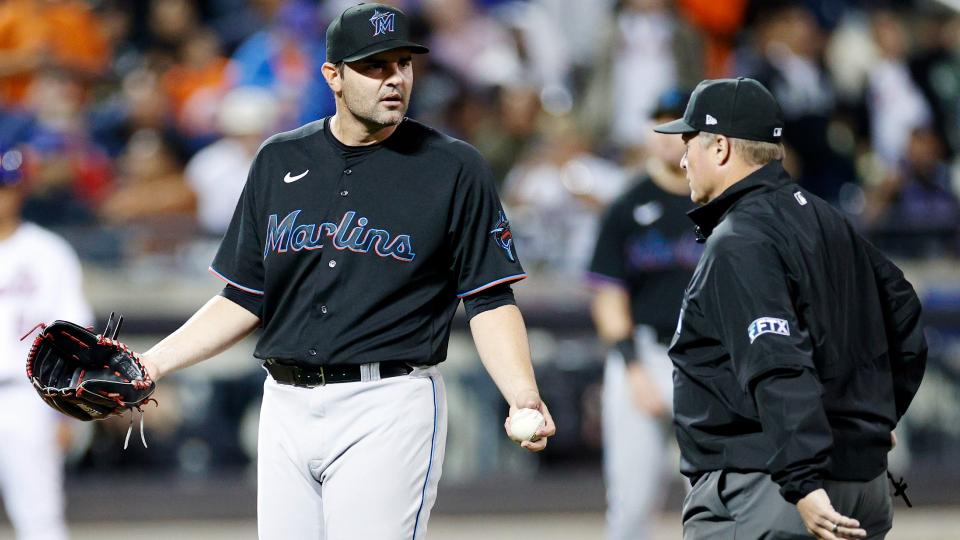 What is a balk? Marlins pitcher Richard Bleier still unsure after getting  called boston red sox new jersey for three in one at -Buy Vintage Sports  Apparel, Cheap Men NBA T-shirts,Replica NFL