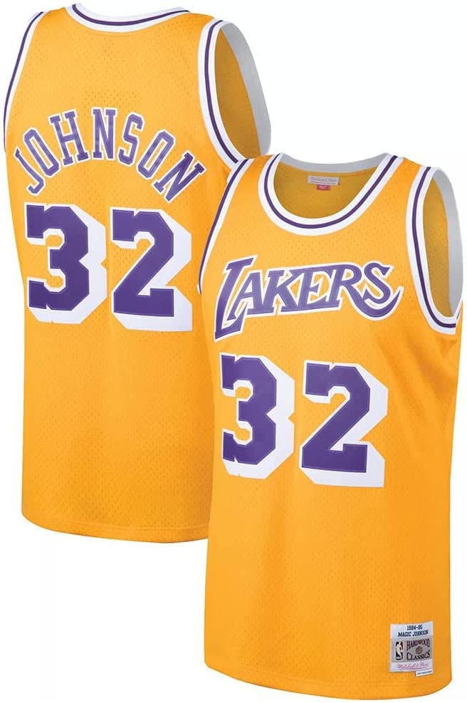 Magic Johnson Los Angeles Lakers Mitchell and Ness Men's Gold Throwback Jesey