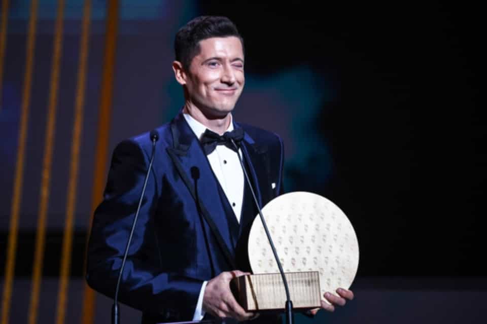 Robert Lewandowski was awarded the ‘Striker of the Year’ award at the 2021 Ballon d’Or ceremony