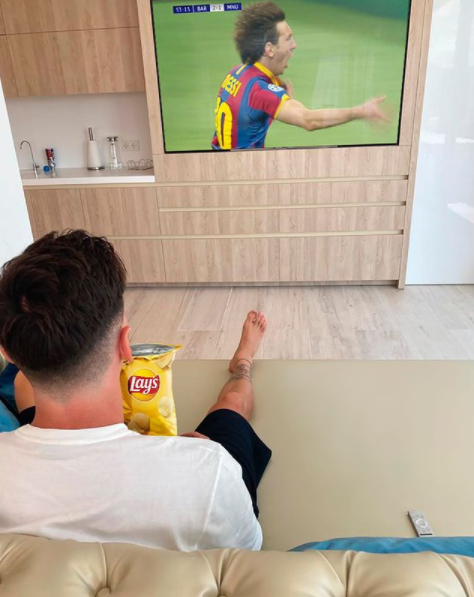 Messi watches the only man that matters during the rare times his family aren’t in control of the remote