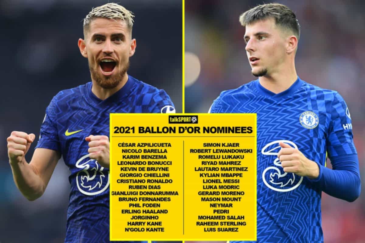 Chelsea’s Jorginho and Mason Mount nominated with likes of Manchester United hitman Cristiano Ronaldo and PSG superstar Lionel Messi as 30-man Ballon d’Or list is revealed